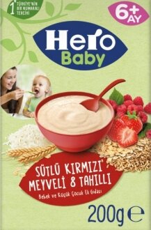 Hero Baby Sütlü Kırmızı Meyveli 8 Tahıllı 200 gr Kaşık Mama kullananlar yorumlar
